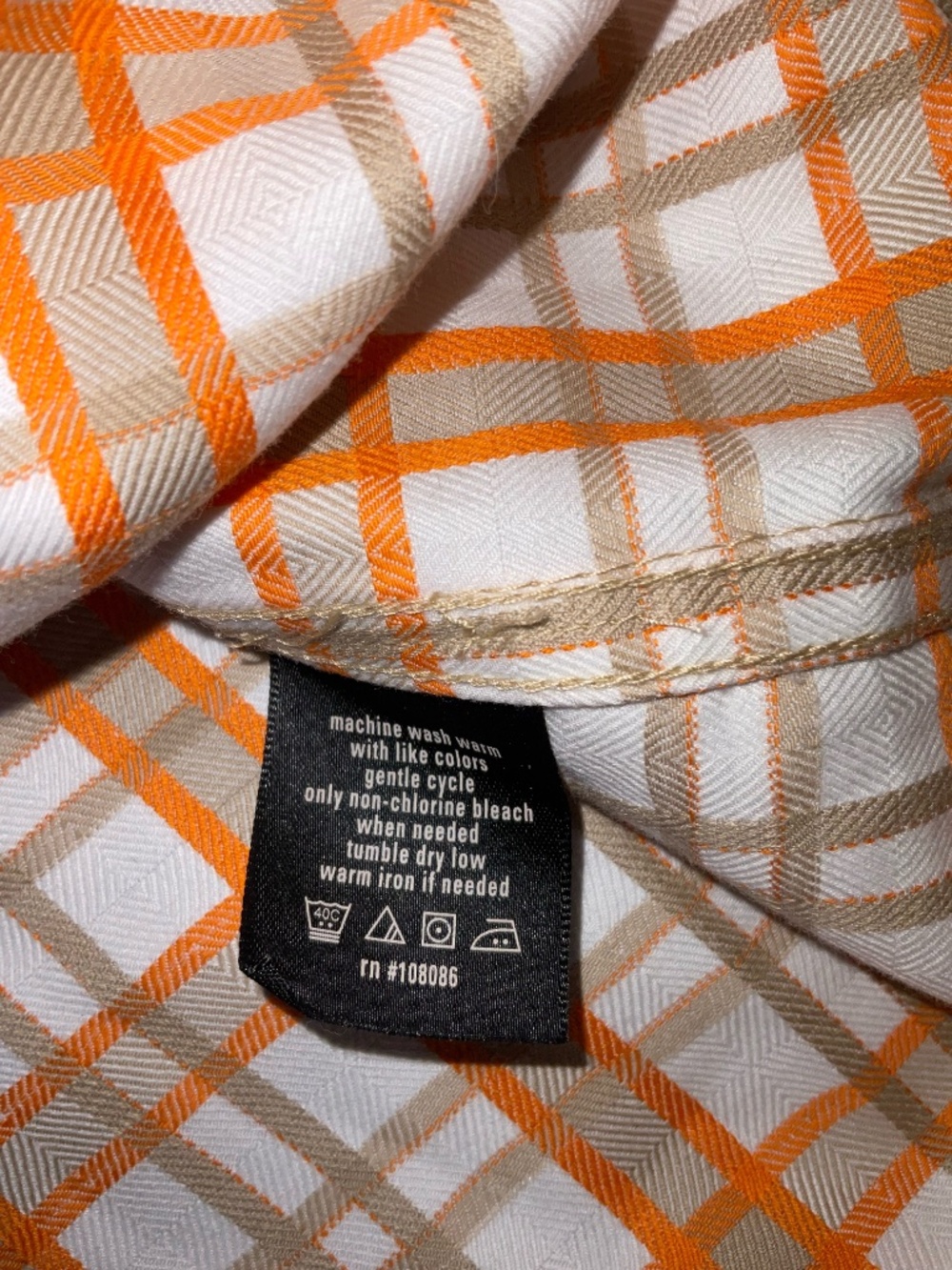 (NWT)-Sean John-Orange Plaid- Short Sleeve Button-Down Shirt Men’s- (XXL) - Picture 6 of 12
